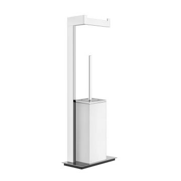Gessi Rettangolo Accessories 20933 Piantana Porta Carta Igenica e Porta Scopino 