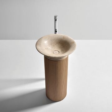 Antonio Lupi Lilium Lavabo in pietra con colonna in legno